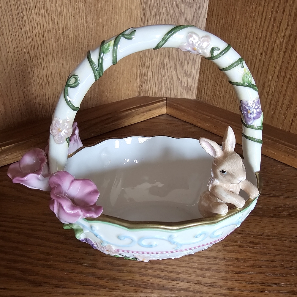 Vintage 2002 Avon Springtime Collection Ceramic Candy Basket